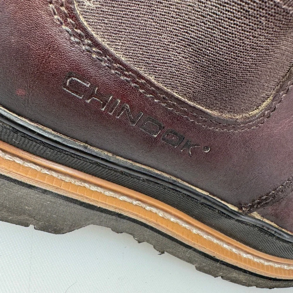 Chinook Workhorse Romeo Men 10.5 Brown Leather Slip On Utility Work Boot Rugged
